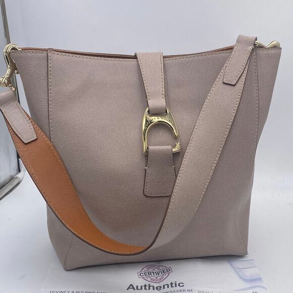 Dooney & Bourke Authenticated Ashby Saffiano Dk Pastel Pink Leather Shoulder Bag - Picture 1 of 9